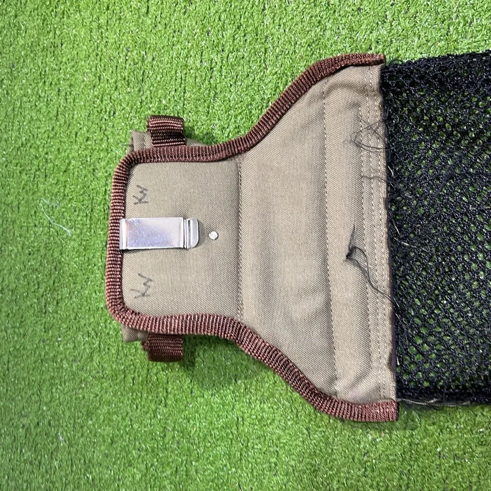 Vintage Canvas‎ Ammo Pouch Clip On Mesh Game Hunting Skeet  Outdoor Metal Clasp